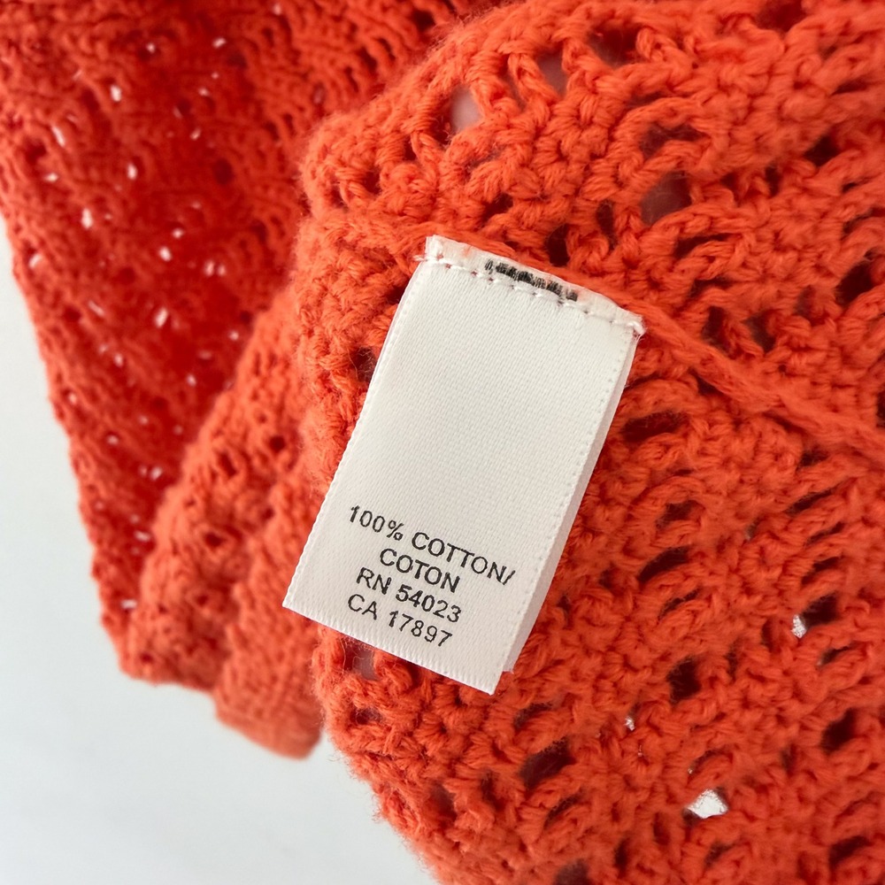 Y2K Banana Republic Crochet Camisole Women Medium Orange Boho Beach Festival - Picture 4 of 9